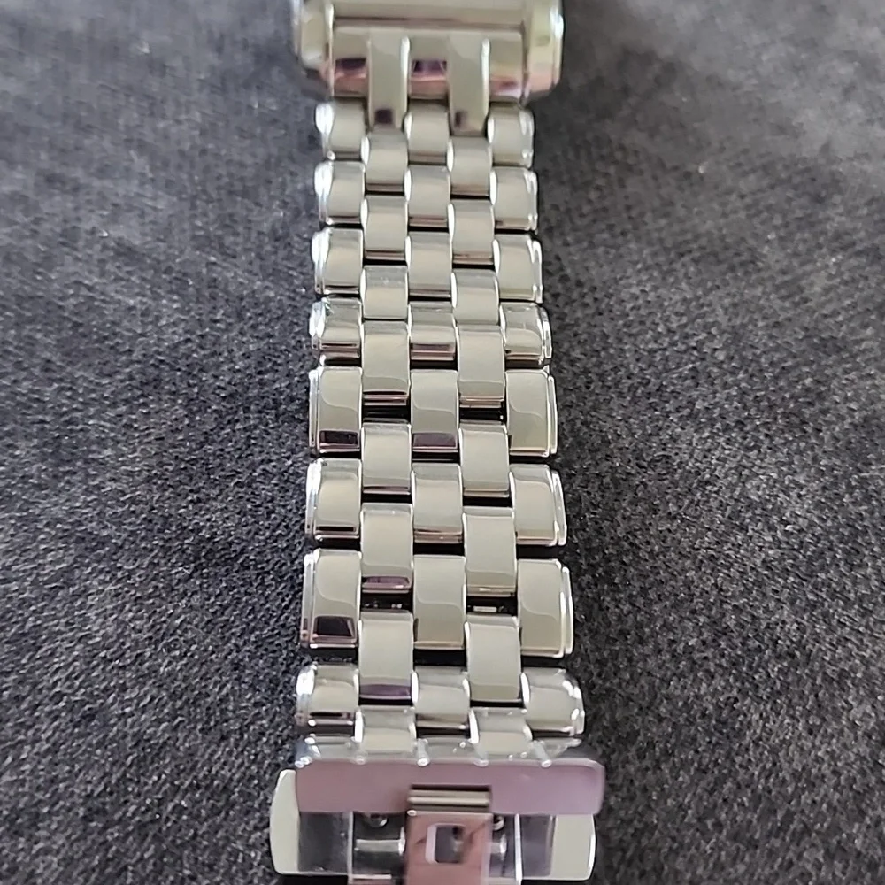 Large Cinemark Quartz Date Stainless Mother of Pearl Men's Watch